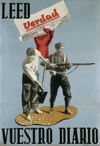 Payesa Prints: Spanish Civil War (1936-1939). 'Leed Verdadvuestro diario' (Read Verdad (Truth)your newspaper)
