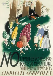 Civil Wars Prints: Spanish Civil War (1936-1939). 'No envieu els vostres productes al mercat lliure