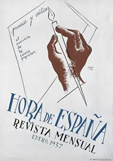 Valencia Prints: Spanish Civil War (1936-1939). Poster of 'Hora de Espaa'