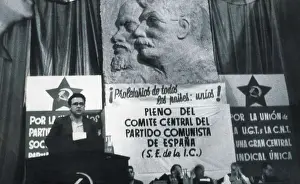Carrillo Prints: Spanish Civil War (1936-1939). Santiago Carrillo in a meeting in the Central Committe of the Communist Party