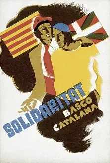 Spanish Civil War (1936-1939). "Solidaritat basco-catalana" (Basque-Catalan Solidarity). AISA/Everett Collection**US SALES ONLY**