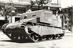 Spanisheurope Prints: Spanish Civil War (1936-1939). Tank made in Sant Sadurn d'Anoia by the Commission of War Industries of Catalonia