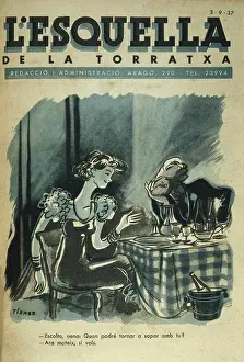 Iber1405hist Prints: Spanish Civil War. 'Escolta nena: Quan tornare a sopar amb tu?' (Hey honey)