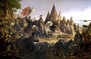 16th Century Prints: Spanish conquistador and explorer Hernando De Soto (1500-1542)