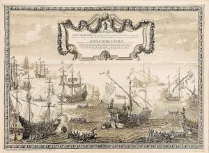 Bourbon Prints: Spanish Monarchy (1702). Disembark of Philip V in Naples