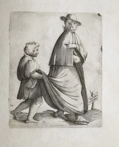 Spanish priest. From the work "Omnium Fere Gentium Nostrae Aetatis Habitus Numquam Hac Aediti", printed by Ferdinando Bertelli in Venice (1563). Engraving. SPAIN