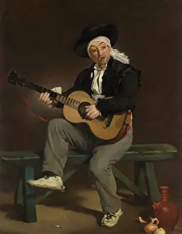 Performance Prints: The Spanish Singer, by Edouard Manet, 1860, French impressionist painting, oil on canvas