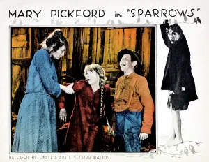 Braids Prints: SPARROWS, Mary Pickford (center and right), lobbycard, 1926