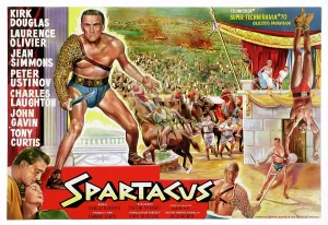 Roman Empire Prints: SPARTACUS, (top left): Kirk Douglas, (Belgium poster art), 1960