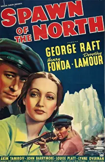 Lamour Prints: SPAWN OF THE NORTH, US poster, from top left: George Raft