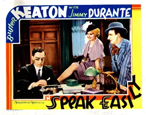 Todd Prints: SPEAK EASILY, lobbycard, from left: Buster Keaton, Thelma Todd, Jimmy Durante, 1932