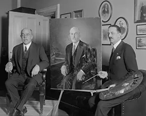 Nicholas Prints: Speaker of the House Nicholas Longworth posing for Austrian painter Baron Robert Doblhoff