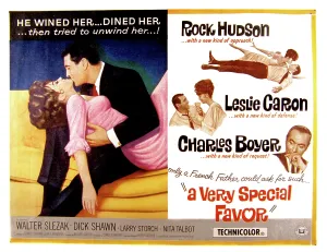 Newscannerlg Prints: A VERY SPECIAL FAVOR, Leslie Caron, Rock Hudson, Charles Boyer, 1965