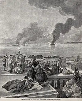 Excitement Prints: Spectators on Charleston rooftops during the bombardment of Fort Sumter, April 12-13, 1861