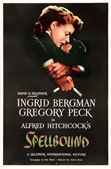 Peck Prints: SPELLBOUND, US poster, Ingrid Bergman, Gregory Peck, 1945