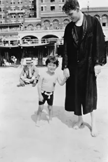 Handicapped Prints: Spencer Tracy and his deaf son, John Ten Broeck Tracy, at Atlantic City, New Jersey