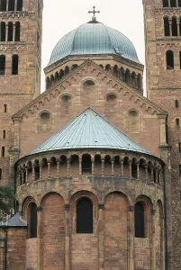 Speyer Cathedral. 1030-1061. GERMANY. Speyer. Apse. Romanesque art. Architecture. AISA/Everett Collection**US SALES ONLY**