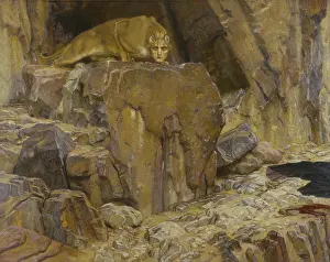 Greek Prints: The Sphinx, 1887, by Georg von Rosen, 1843-1923, Swedish painting, oil on canvas