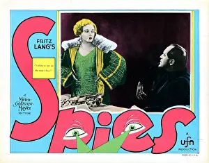 1920s Poster Art Prints: SPIES, (aka SPIONE), US lobbycard, Gerda Maurus, Rudolf Klein-Rogge, 1928