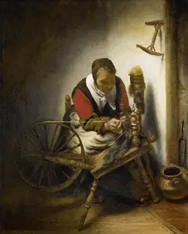 1650s Prints: The Spinner, a Niddy-noddy Hanging on the Wall