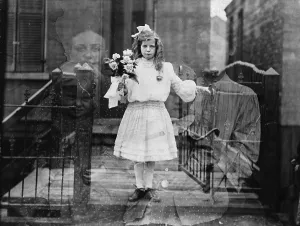 Faces Prints: Spirit photograph of girl standing