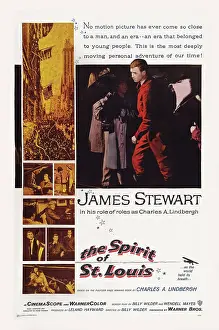 Stewart Prints: THE SPIRIT OF ST. LOUIS, US poster art, James Stewart, 1957