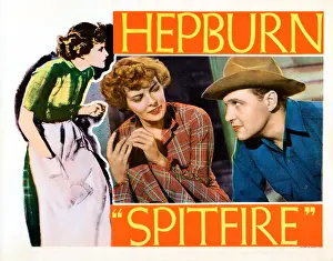 Bellamy Prints: SPITFIRE, lobbycard, from left, Katharine Hepburn, Ralph Bellamy, 1934
