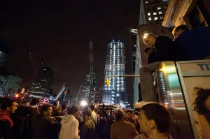 9 11 Prints: Spontaneous demonstration at the World Trade Center site after President Obama announced the death of Osama Bin Laden