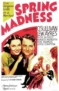 Ayres Prints: SPRING MADNESS, US poster art, from left: Maureen O'Sullivan, Lew Ayres, 1938