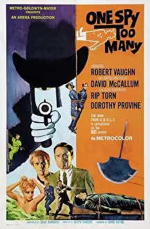 Vaughn Prints: ONE SPY TOO MANY, bottom from left: Dorothy Provine, David McCallum, Robert Vaughn, 1966