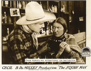 Shawl Prints: THE SQUAW MAN, l-r: Jack Holt, Ann Little on lobbycard, 1918