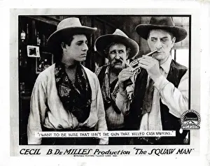 THE SQUAW MAN, left: Elliott Dexter on lobbycard, 1918