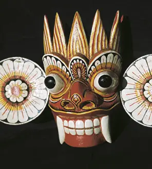 Ceylon Prints: SRI LANKA. Evil's mask. - Mariani/Iberfoto/Everett Collection (236034)**US SALES ONLY**