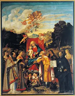 One Parent Prints: St Gotthard Altarpiece Madonna Enthroned with Angels and Saints