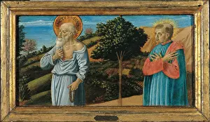 Jerome Prints: St Jerome and a monk, by Benozzo di Lese di Sandro known as Benozzo Gozzoli