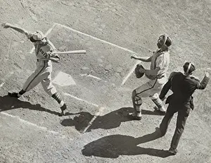 World Champions Prints: St. Louis Browns Don Gutteridge striking out in the 2nd game of the 1944 World Series