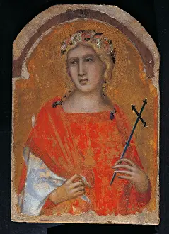 Braids Prints: St Margaret (St Cecilia), by Pietro Lorenzetti