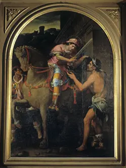 St. Martin and the Beggar (San Martino e il povero), by Niccol Paganelli, 16th Century, oil on canvas - Italy, Emilia ROmagna, Faenza, Dome. Whole artwork view