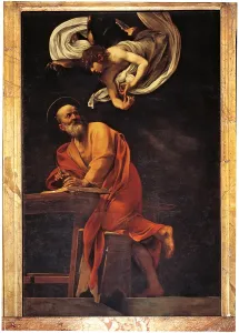 Bench Prints: St. Matthew and the Angel, by Michelangelo Merisi known as Caravaggio