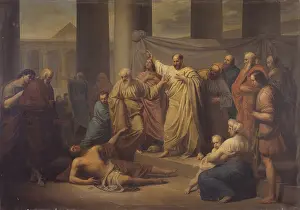 Punishment Prints: St. Peter rebukes Ananias that the presence of the Apostles