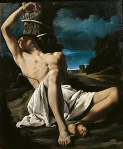 Martyr Prints: St Sebastian, by Giovan Francesco Barbieri known as il Guercino