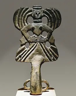 Ukraine Prints: Staff Head (Goddess). Bronze, 17 cm