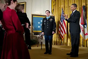 Clinton Prints: Former Staff Sergeant Clinton Romesha receives the Medal of Honor at the White House