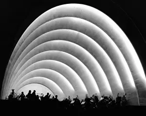 Orchestra Prints: The stage and shell of the Hollywood Bowl was built in 1929