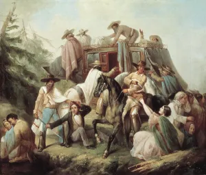 Stagecoach Robbery. Mexican School. Oil on canvas. MEXICO. Mexico City. National Museum of History (Chapultepec Castle). AISA/Everett Collection**US SALES ONLY**