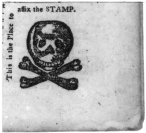 1760s Prints: The Stamp Act of 1765, This is the place to affix the stamp