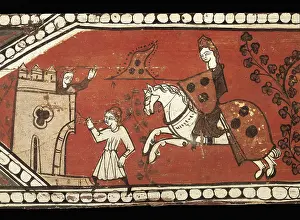 Temperas Prints: Standard Bearers Knights. 13th c