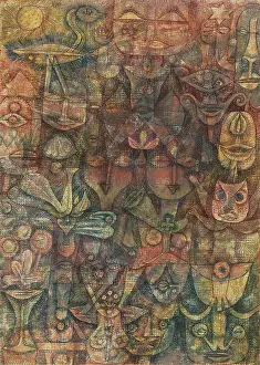 Swiss Prints: STANGE GARDEN, by Paul Klee, 1923, Swiss painting, watercolor, gouache, and ink