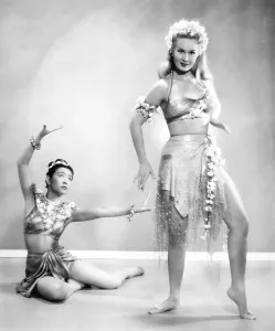Bare Midriff Prints: STARLIFT, Virginia Mayo (right), 1951