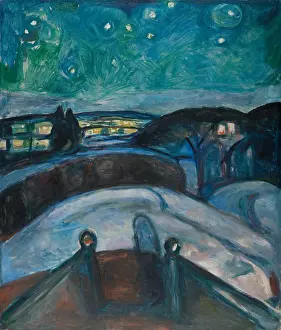 Stars Prints: Starry Night, 1922-1924, by Edvard Munch